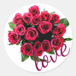 Rote Rosen, Liebe auf White Wedding Stickers