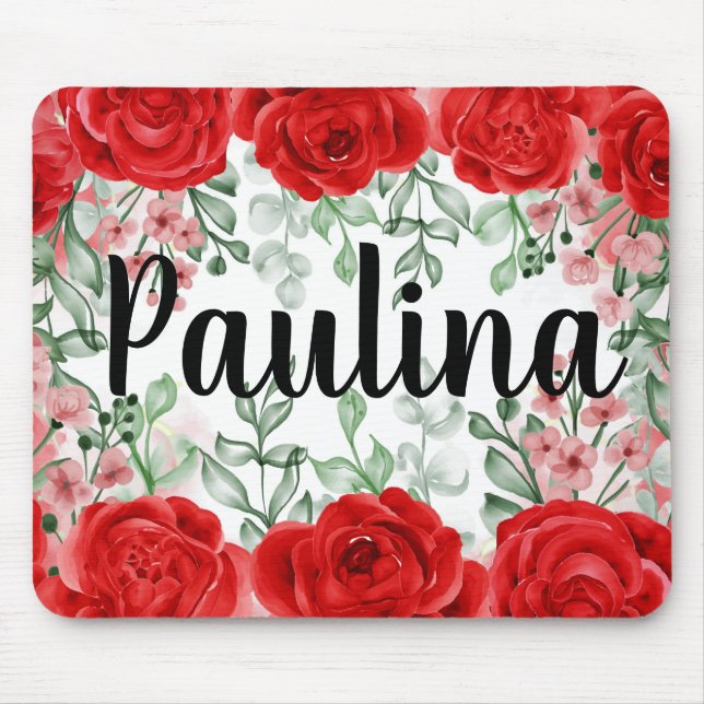 Rote Rosen Maus-Pad Mousepad (Vorne)