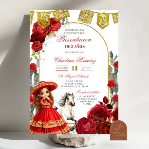 Rote Rosen Mexikanische Charra Presentacion de 3 J Einladung