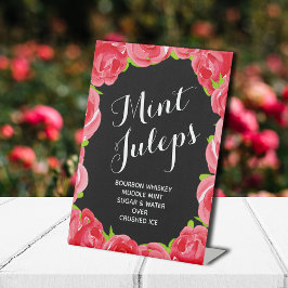 Rote Rosen Mint Juleps Sockelschild