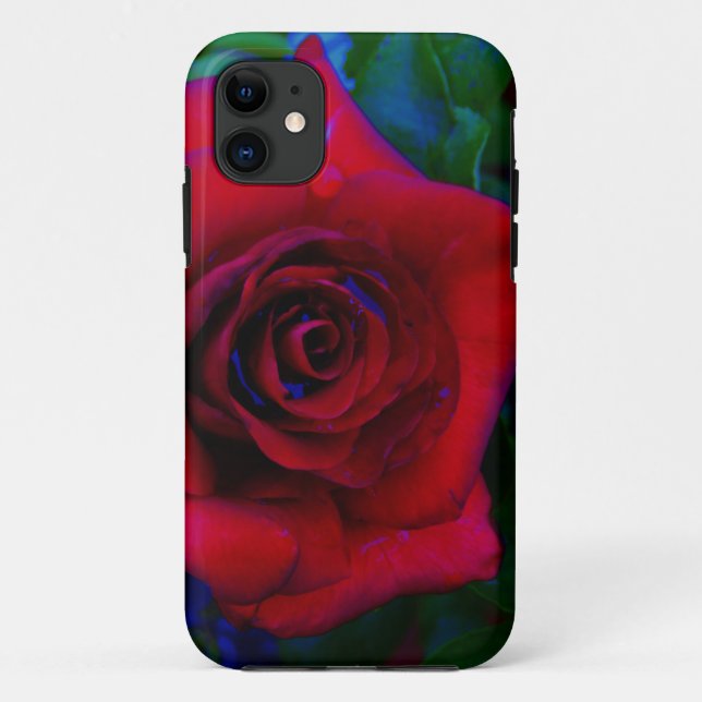 Rote Rosen mit blauen Farbtönen Case-Mate iPhone Hülle (Rückseite)