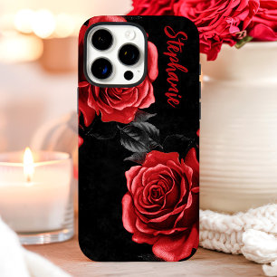 Rote Rosen mit individuellem Namen iPhone 16 Pro Hülle