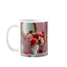 Rote Rosen mit Spiegel, Romantik