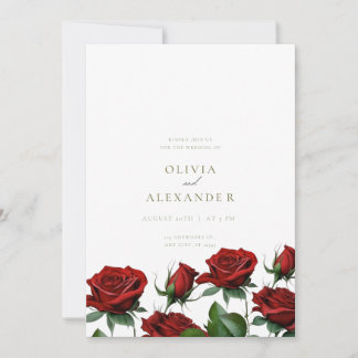Rote Rosen Moderne Einladung zur Hochzeit