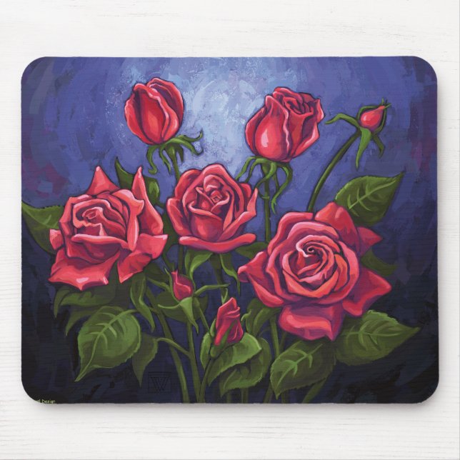 Rote Rosen Mousepad (Vorne)