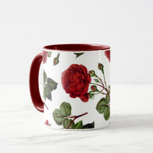 Rote Rosen Muster Tasse