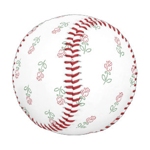 Rote Rosen, Muster von Rose, Blume Baseball