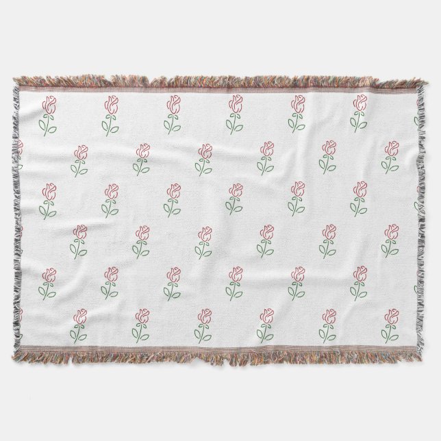 Rote Rosen, Muster von Rose, Blume Decke (Vorderseite)