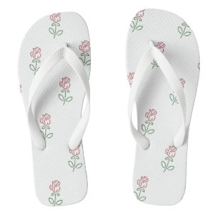 Rote Rosen, Muster von Rose, Blume Flip Flops