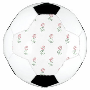 Rote Rosen, Muster von Rose, Blume Fußball