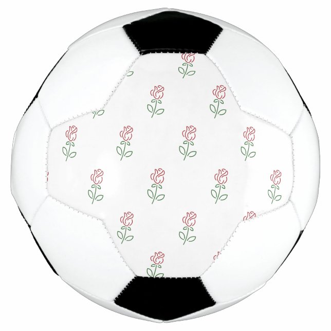 Rote Rosen, Muster von Rose, Blume Fußball (Vorderseite)