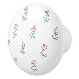 Rote Rosen, Muster von Rose, Blume Keramikknauf