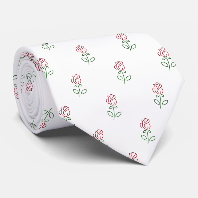 Rote Rosen, Muster von Rose, Blume Krawatte (Gerollt)