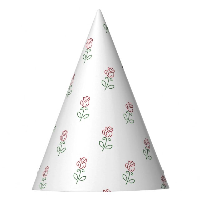 Rote Rosen, Muster von Rose, Blume Partyhütchen (Vorderseite)