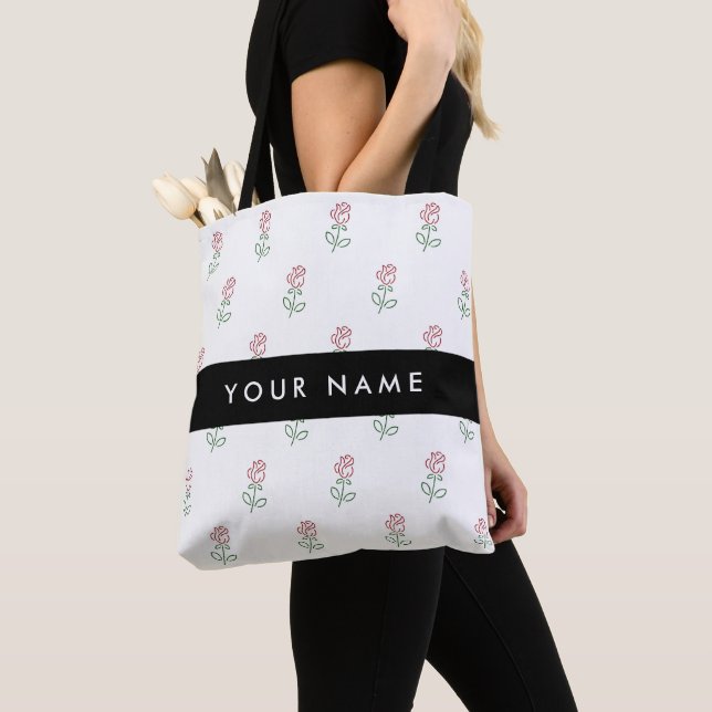 Rote Rosen, Muster von Rose, Ihr Name (Von Nahem)