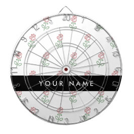 Rote Rosen, Muster von Rose, Ihr Name Dartscheibe