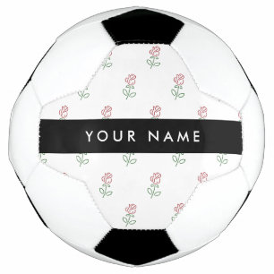 Rote Rosen, Muster von Rose, Ihr Name Fußball