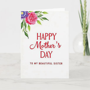 Rote-Rosen-Mütter-Schwester-Karte Karte