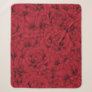 rote Rosen nahtlos  Sherpadecke