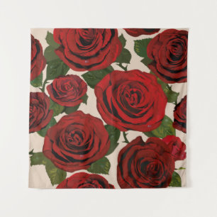 rote Rosen. Nahtloser blumiger Hintergrund. Wandteppich