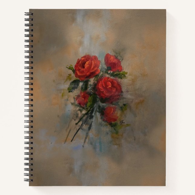 Rote Rosen-Notebook Notizbuch (Vorderseite)