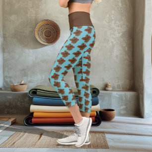 Rote Rosen Owl Blue Capri Leggings