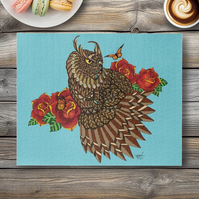 Rote Rosen Owl Blue Puzzle (Von Creator hochgeladen)