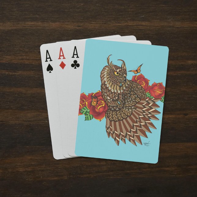 Rote Rosen Owl Blue Spielkarten (Von Creator hochgeladen)