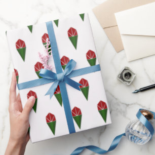 Rote Rosen, Papier für geometrische Muster Geschenkpapier