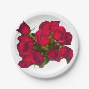 Rote Rosen Papier Teller