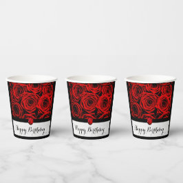 Rote Rosen Pappbecher
