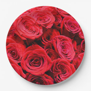 Rote Rosen Pappteller