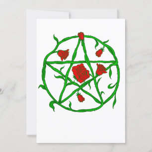 rote Rosen pentagram gothischer Weiße Einladung