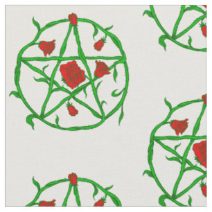 rote Rosen pentagram gothischer Weiße Stoff