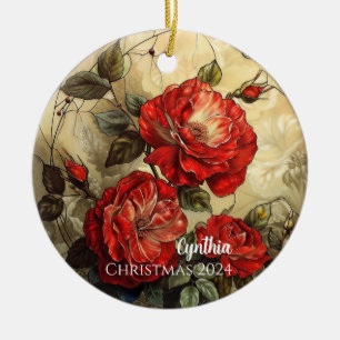 Rote Rosen Personalisiert Ornament