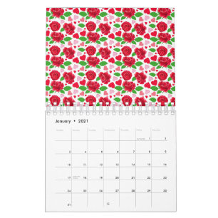 rote Rosen Pink Hearts Happy Valentines Day Kalender