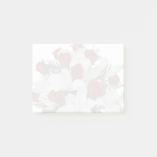 Rote Rosen Post-it Klebezettel (Vorderseite)