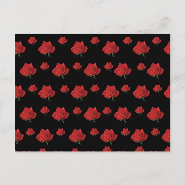 Rote Rosen Postkarte (Vorderseite)