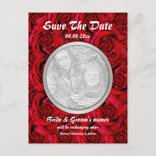 Rote Rosen Postkarten-Vorlage - anpassbar Ankündigungspostkarte