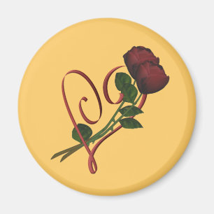 Rote Rosen Red Heart Blumen Magnet