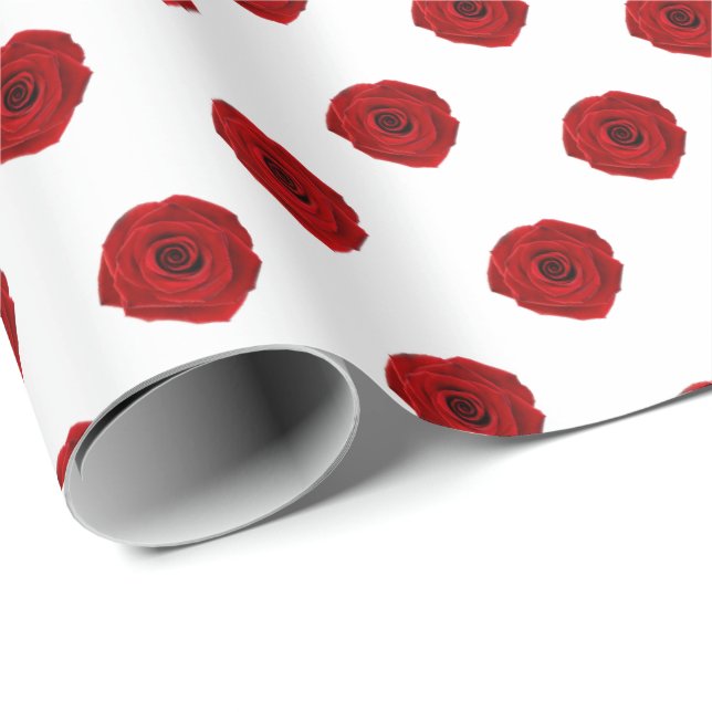 Rote Rosen Reitpferde Elegante Geschenkpapier (Rolleneckpunkt)