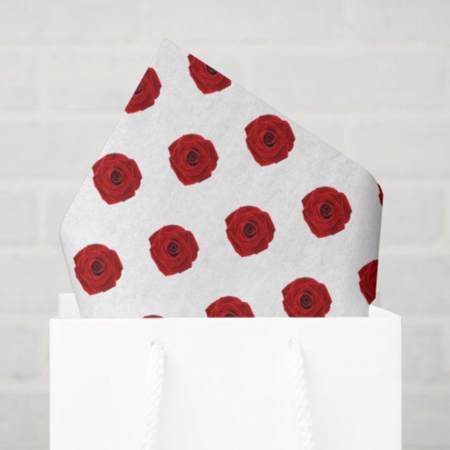 Rote Rosen Reitpferde Elegante Seidenpapier (Geschenktüte)