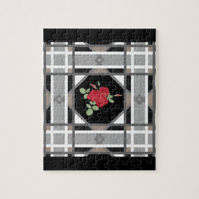 Rote Rosen, Retro Puzzle (Vertikal)
