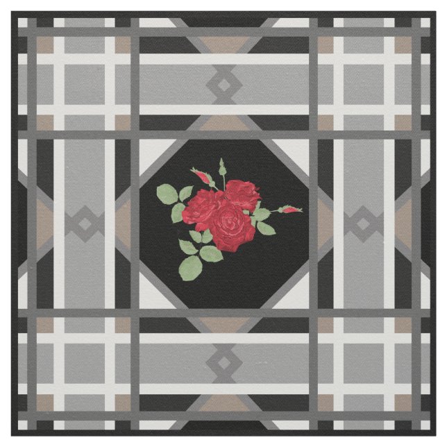 Rote Rosen, Retro Stoff (Muster)
