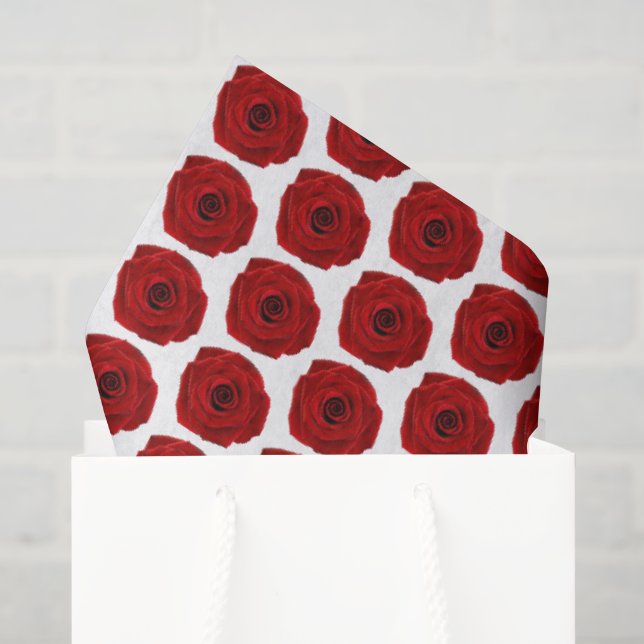 Rote Rosen Romantisch  Seidenpapier (Geschenktüte)