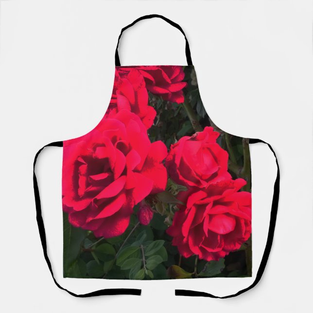 Rote Rosen Rosarium Schürze (Vorderseite)