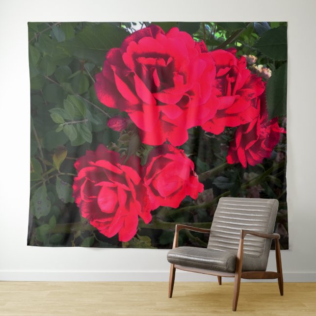 Rote Rosen Rosarium Wandteppich (Beispiel (Horizontal))