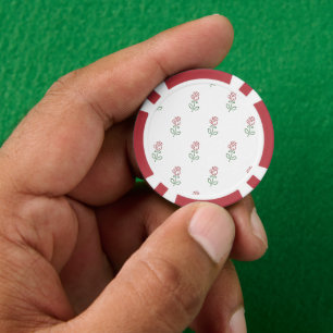 Rote Rosen, Rosenmuster, Blumen Pokerchips