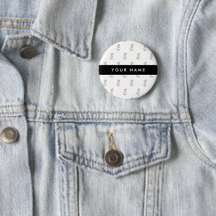 Rote Rosen, Rosenmuster, Ihr Name Button