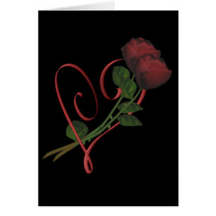 Rote Rosen Rotes Herz Elegante Karte